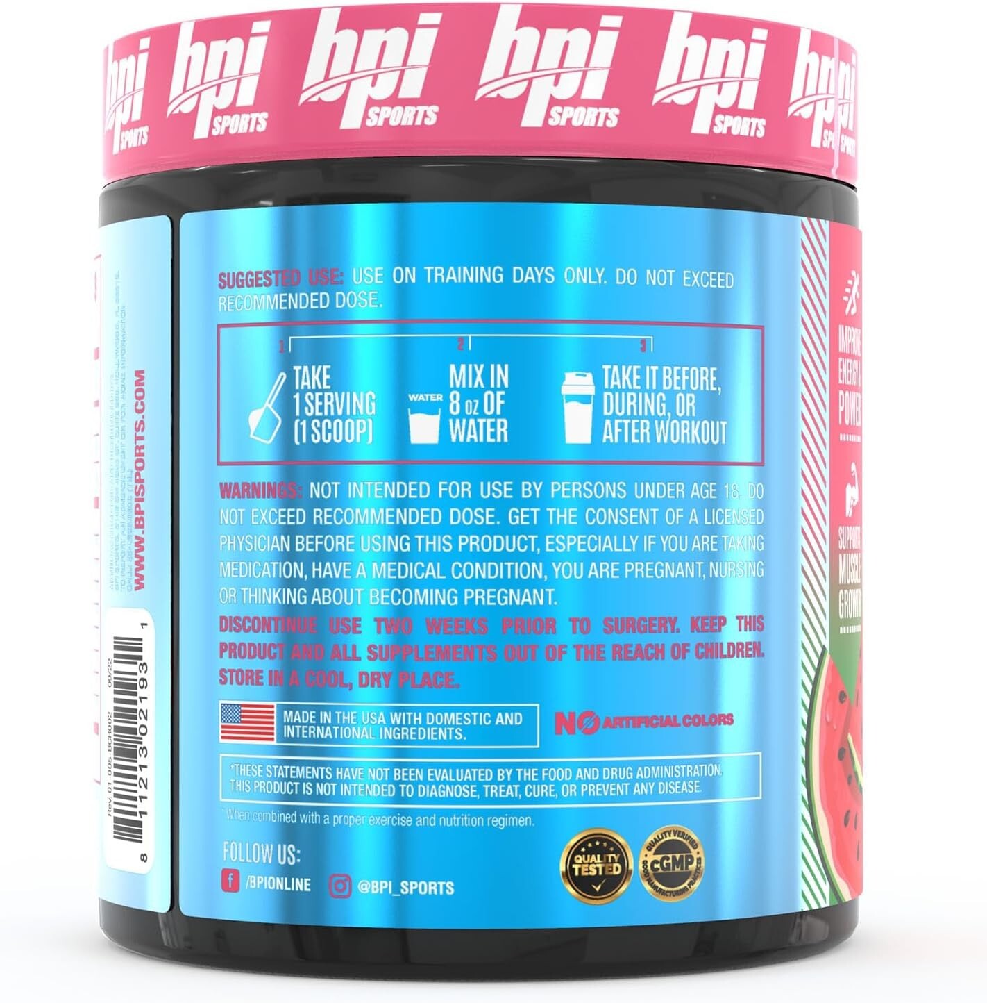 BPI Sports Best Creatine -50 Servings – Watermelon- (6 Types of Creatine)