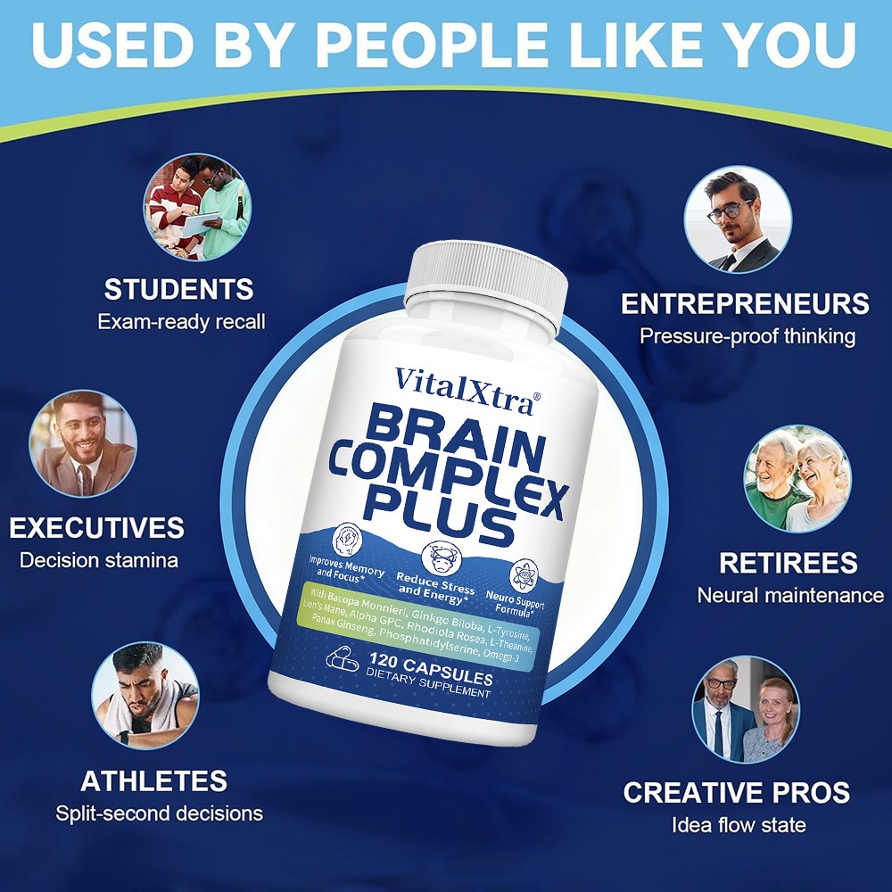 Brain Complex Supplement 30/60/120Caps – Supports Memory, Focus & Mental Clarity
