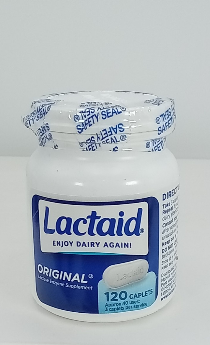 Lactaid Original Lactase Enzyme Supplement 120 Caplets Dairy Support