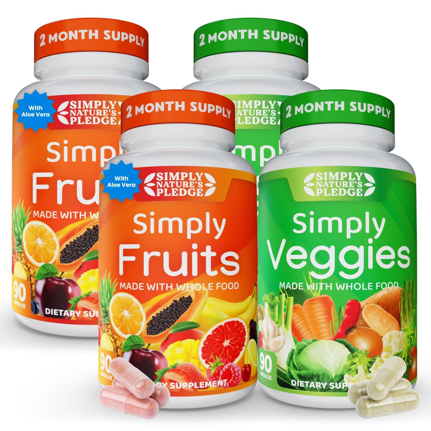 42 Fruits & Vegetables Supplement – 360 Capsules for Energy & Wellness Support