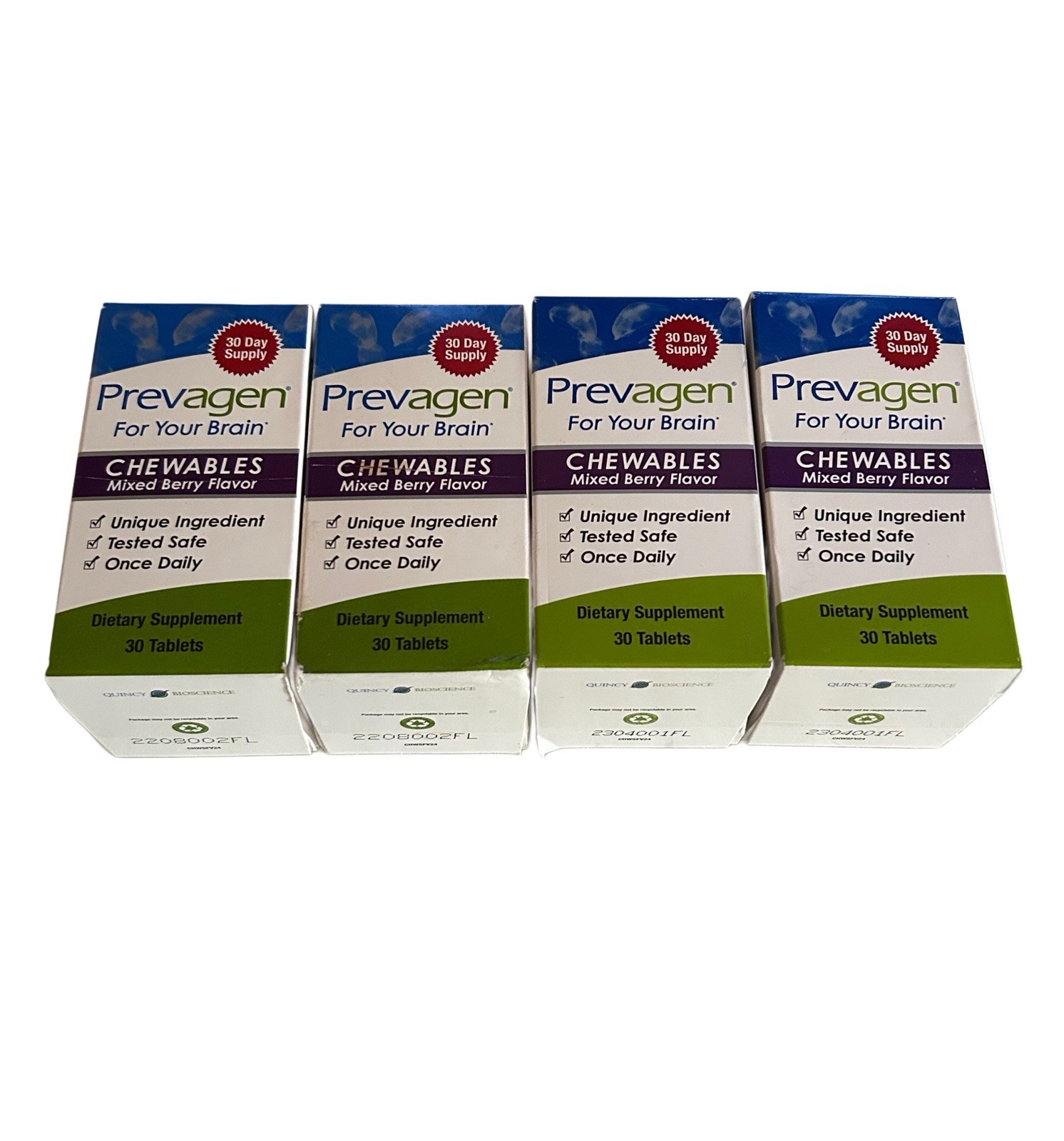 Prevagen Regular Strength 10mg Mixed Berry Chewables – 4-Pack 120-Day Supply