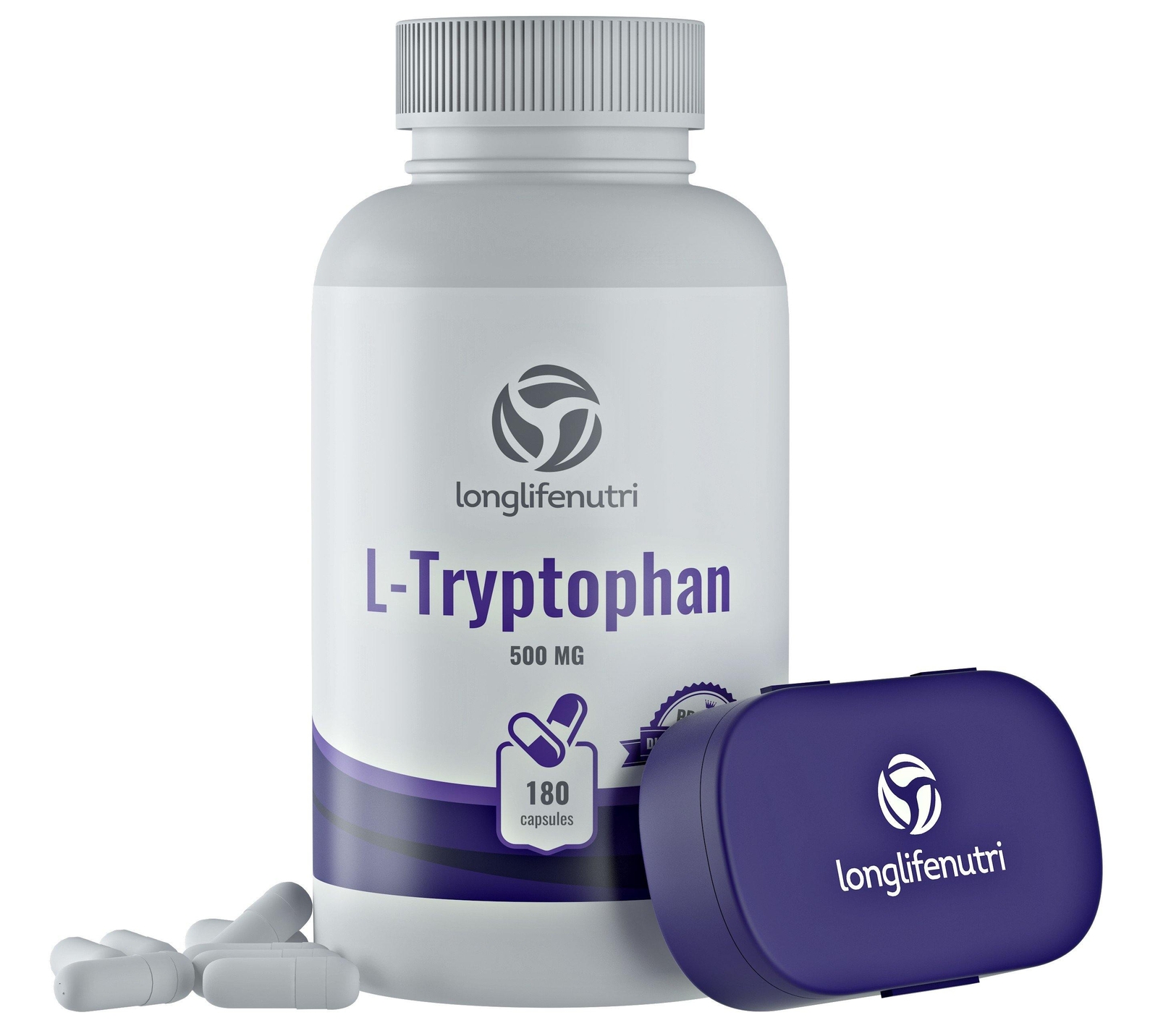 L-Tryptophan 500 mg – 180 Vegetarian Capsules