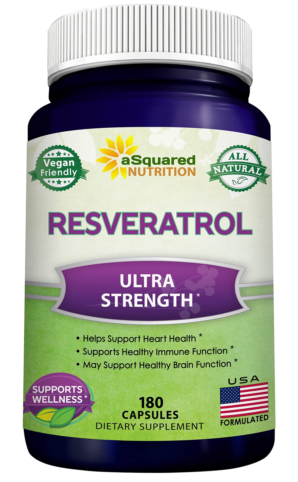 Max Strength Resveratrol 1000mg 180 Capsules Vegan Antioxidant Supplement