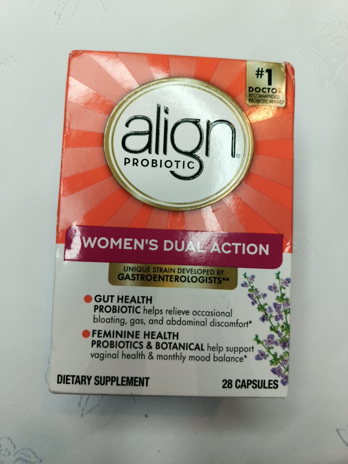 Align Probiotic Dual Action Gut Health 28 Capsules; Exp 09/26
