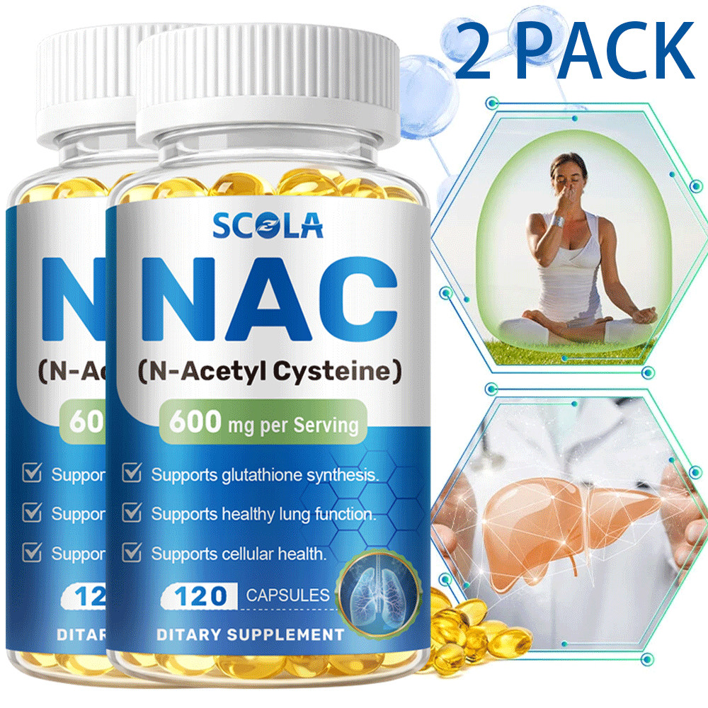 N-Acetyl L-Cysteine ( NAC) 240 CAPS Gluten free 600Mg 2 bottles Non GMO 240 cap