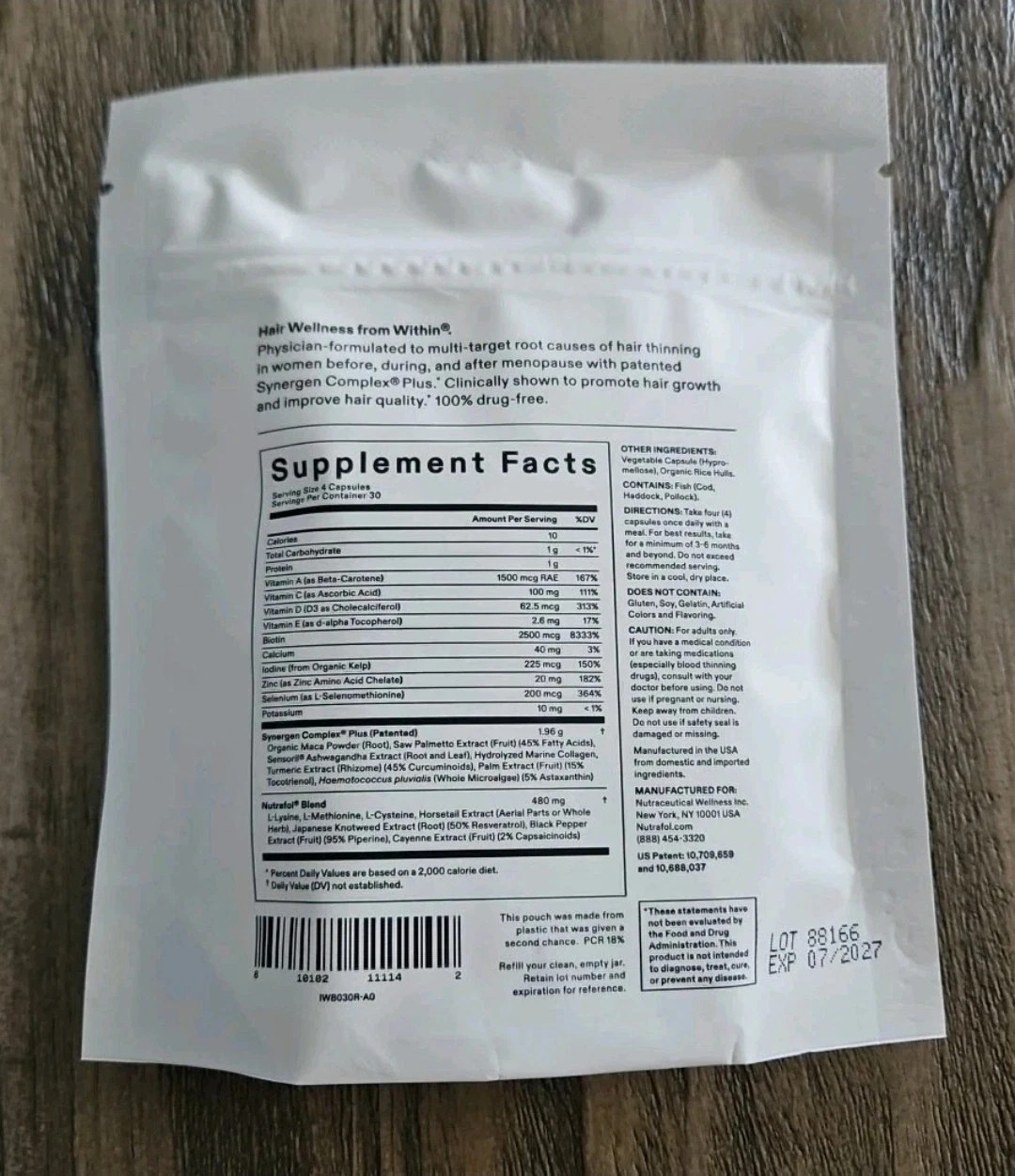 Nutrafol Women’s Balance Refill Pouch 120 Capsules Ages 45 and Up Exp 7/27