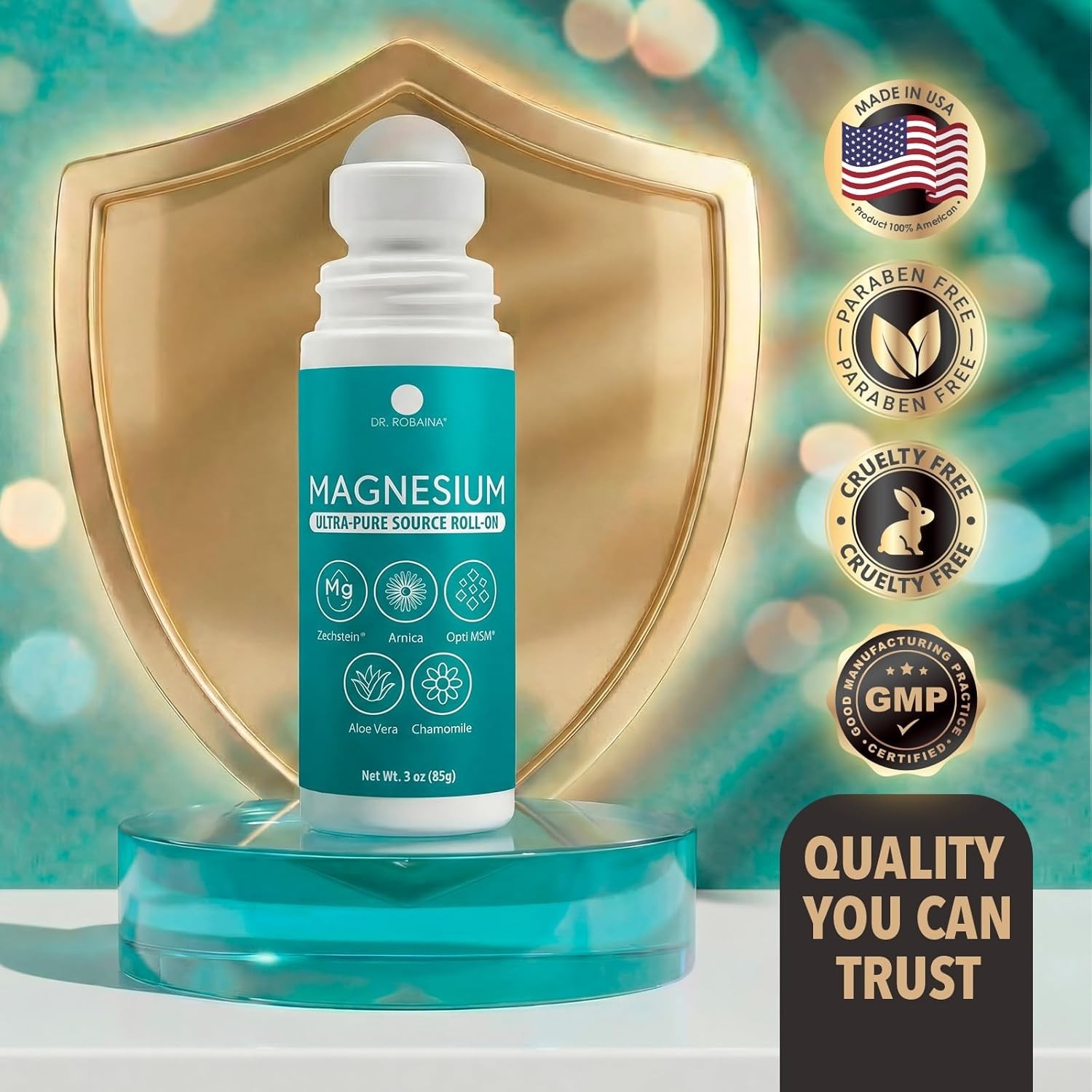 Dr. Robaina Magnesium Roll On Zechstein Magnesium Chloride with Arnica & OptiMSM
