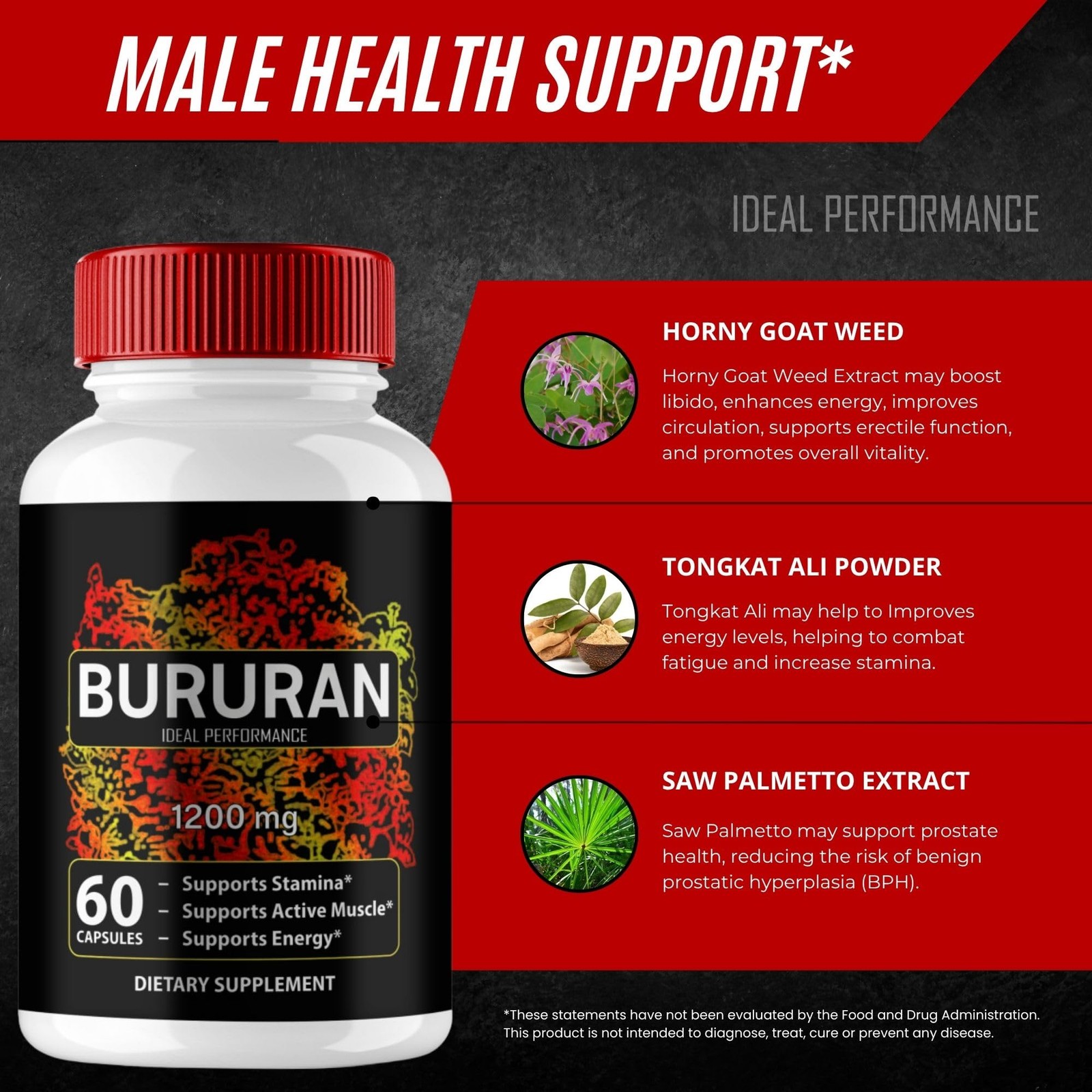 Bururan General Wellness Supplement – 120 Capsules (2 Pack)
