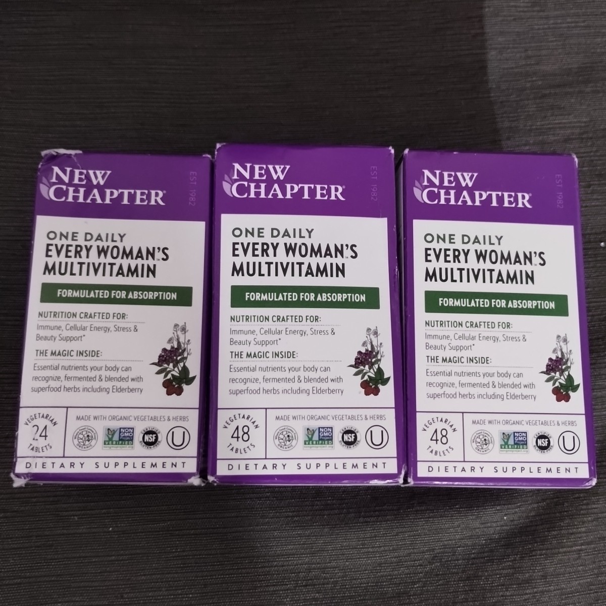 (3) New Chapter One Daily Every Woman’s Multivitamin, 24/48/48 Tablets – 07/2026