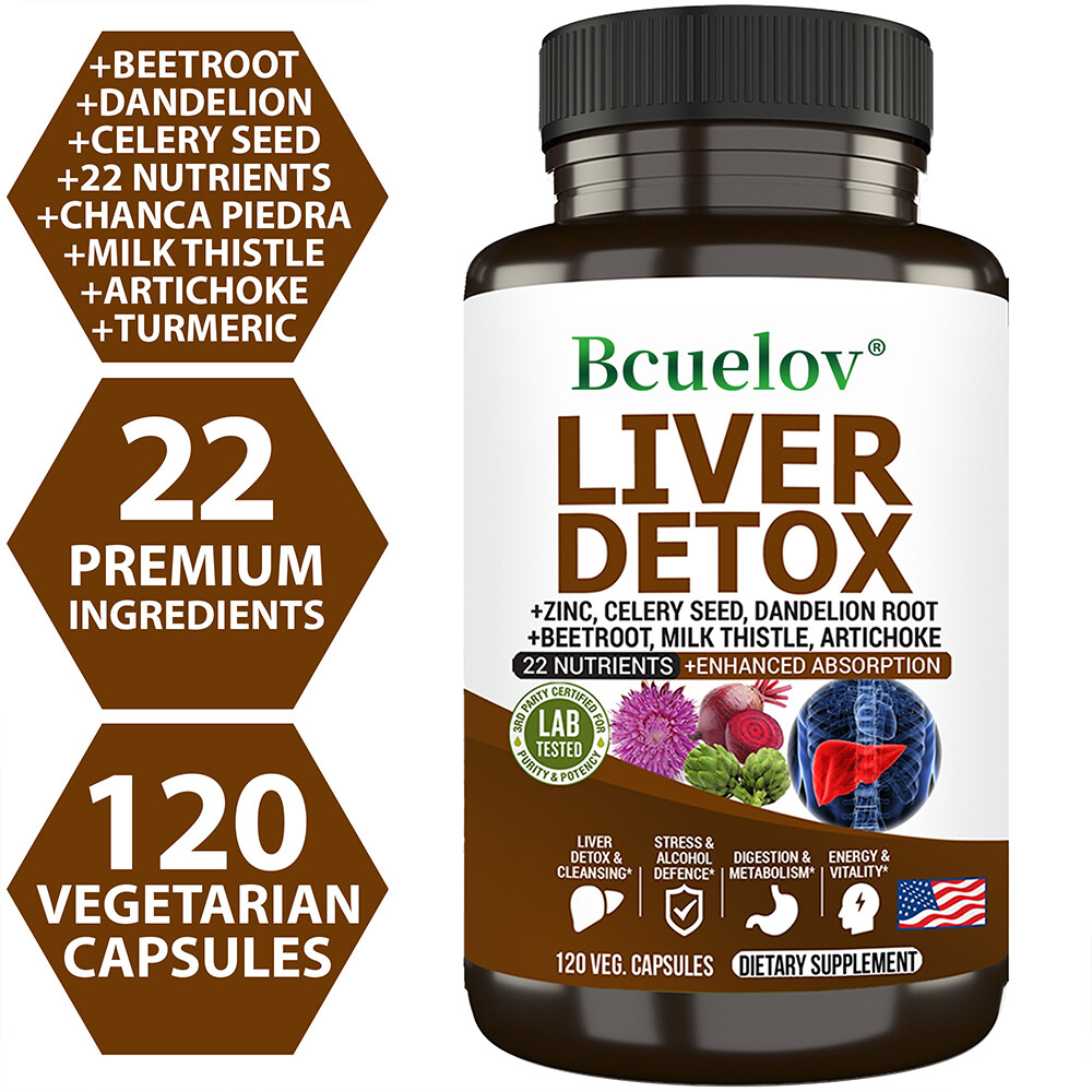 Liver Detox Cleanse & Repair Formula with Milk Thistle, Dandelion, Artichoke
