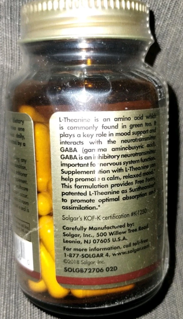 Solgar L-Theanine 150mg Dietary Supplement, 60 Veggie Capsules, NEW Sealed 2027