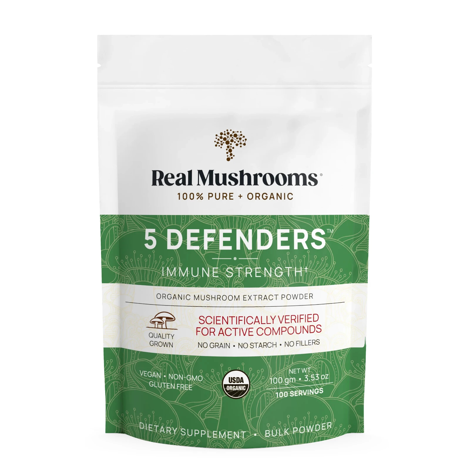 Real Mushrooms 5 Defenders for Pets Bulk Powder Organic Extracts 100g NEW
