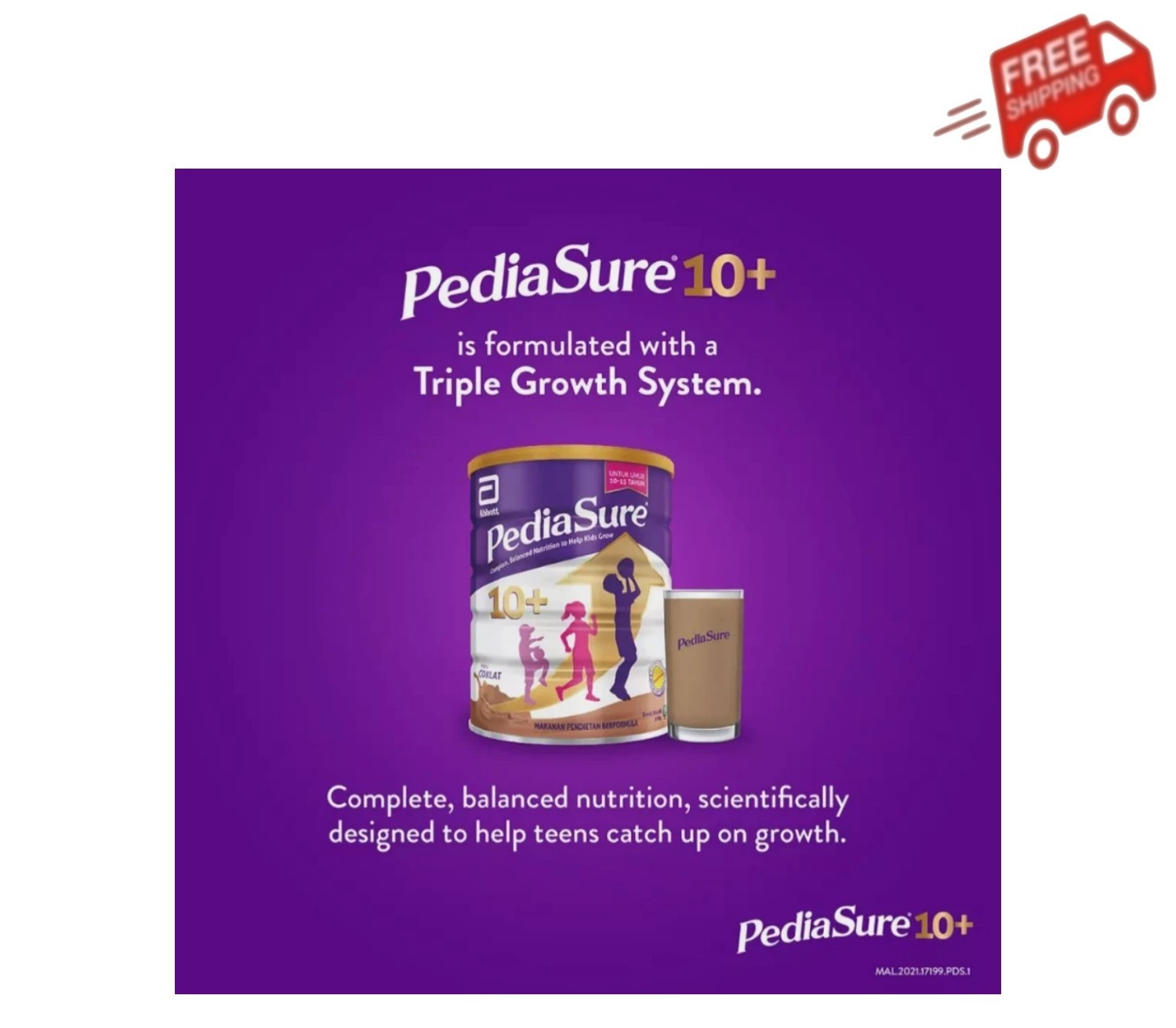 4 X Abbott Pedia Sure 10+ Vanilla 10-15 Yrs Old Optiheight Increase 800g