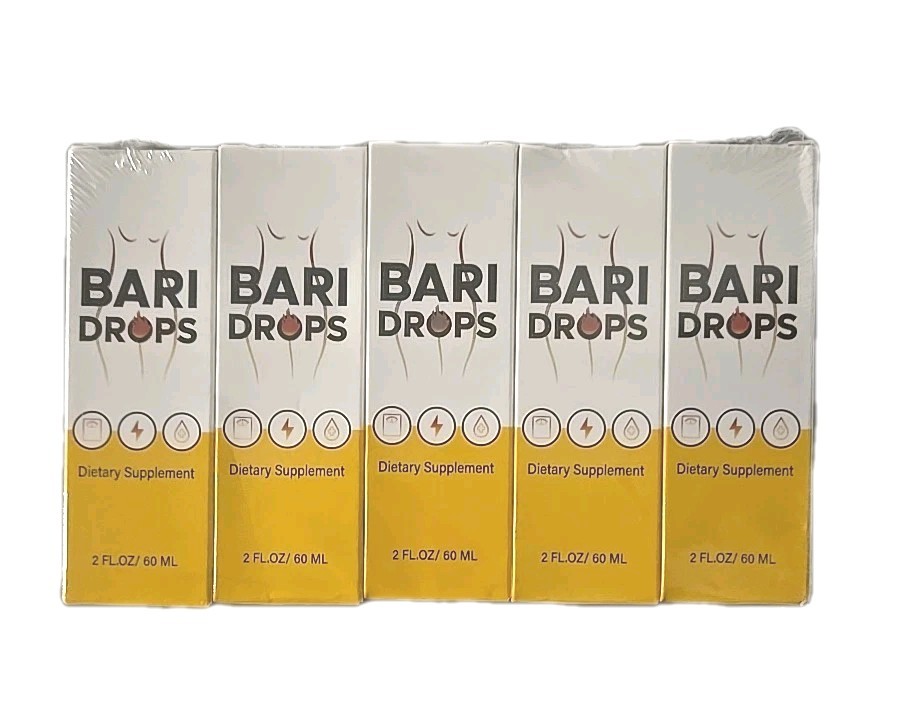 5 pack of Bari Drops NaturalFormula for Fitness Goals and Active Lifestyle Sup