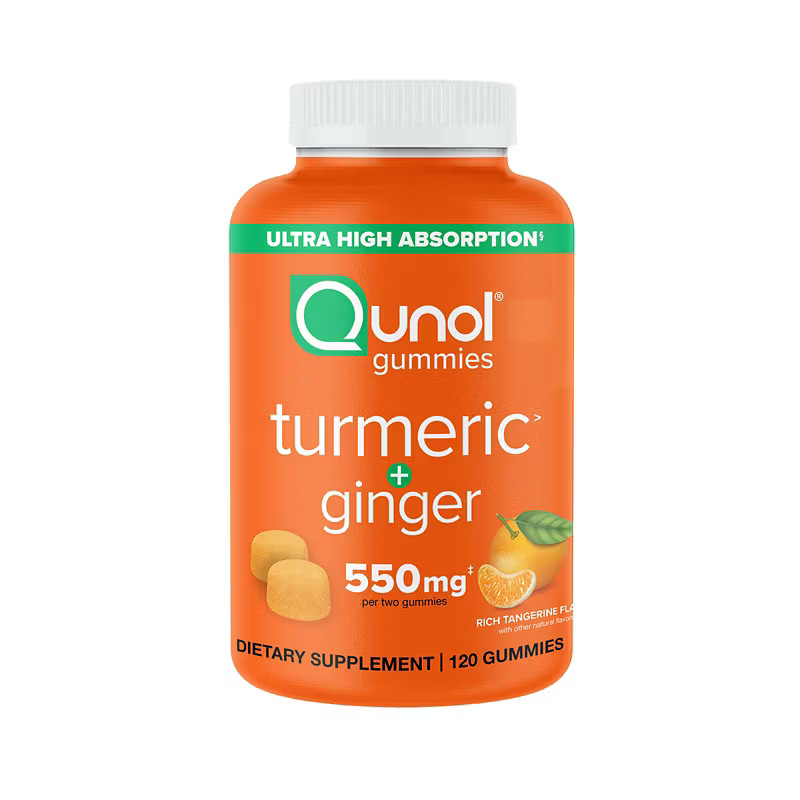 Qunol Turmeric Ginger Gummies 550 mg 120 Ct High Absorption EXP-08/2027