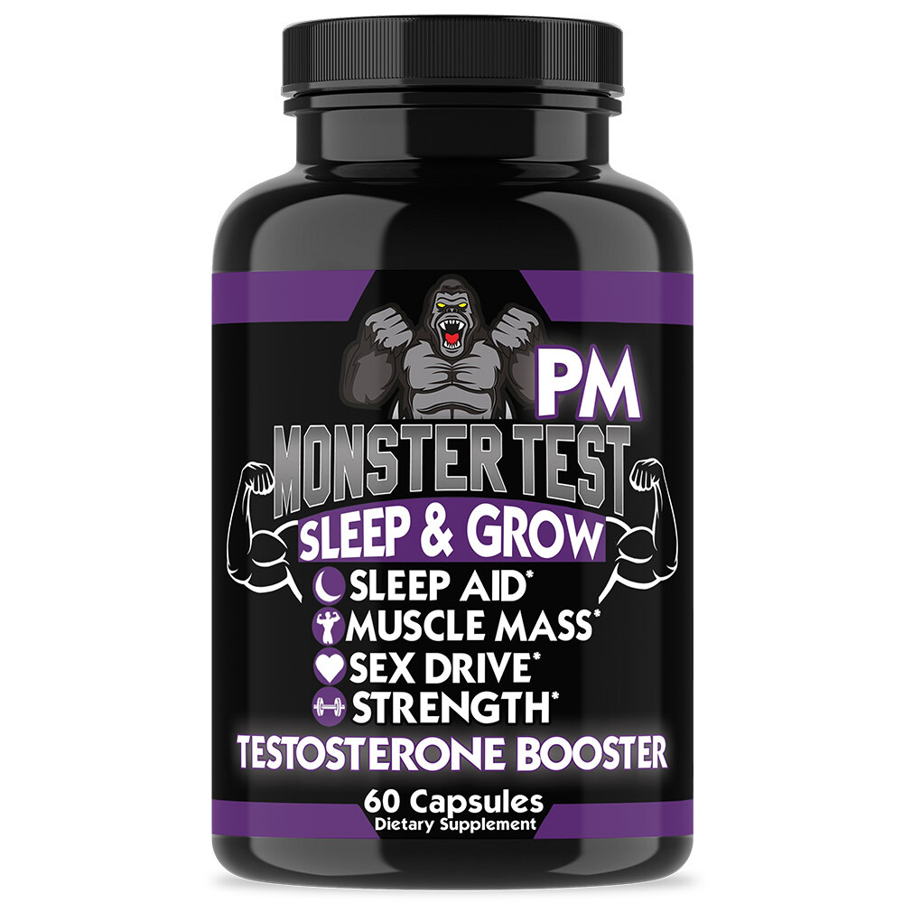 Men’s Test Booster Monster Test PM Sleep Aid Pill – 60 Count -6 Pack