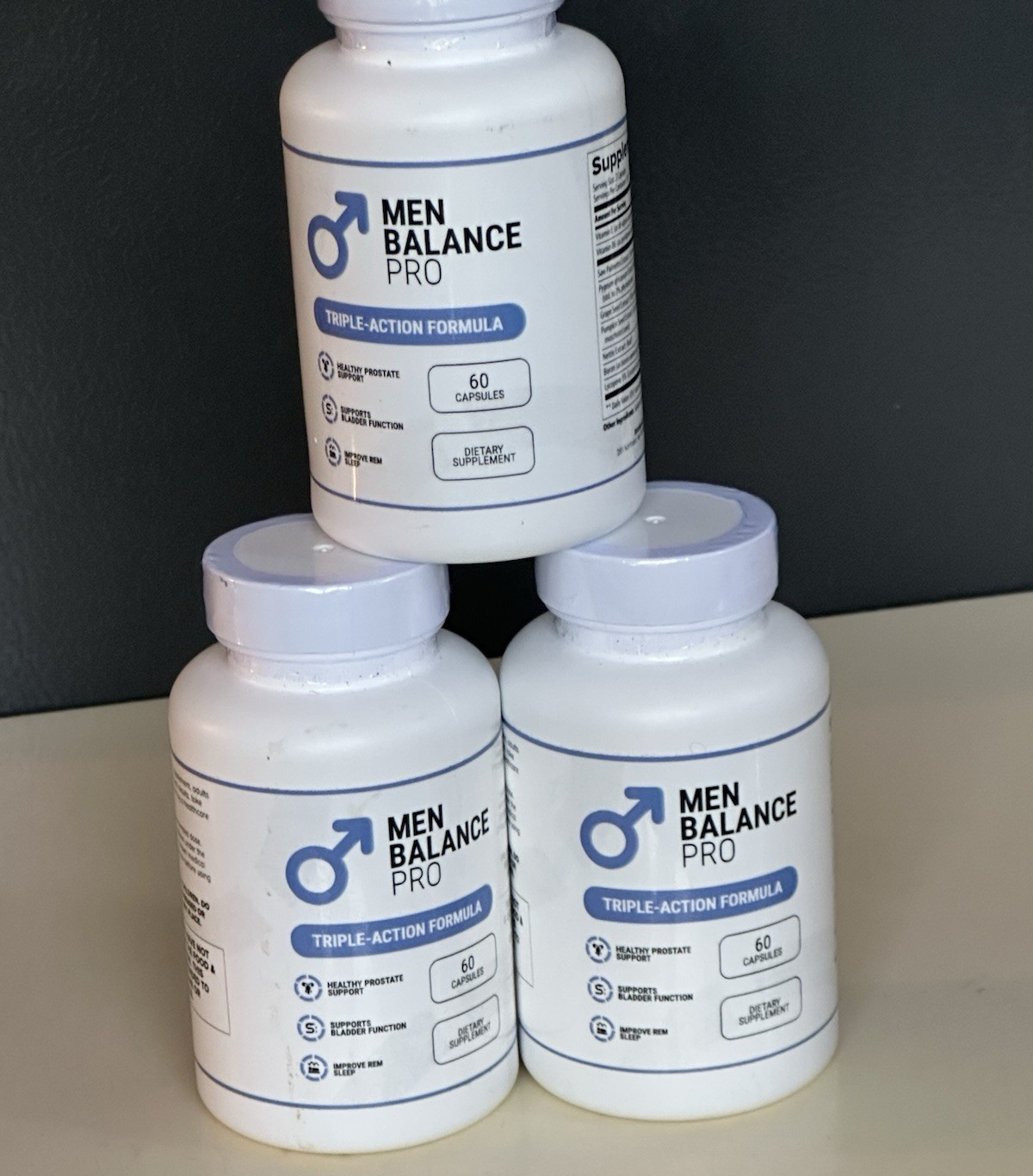 Lot 3 X MEN Balance PRO Supplement 60 Capsules Saw Palmetto Pygeum NEW SEALED