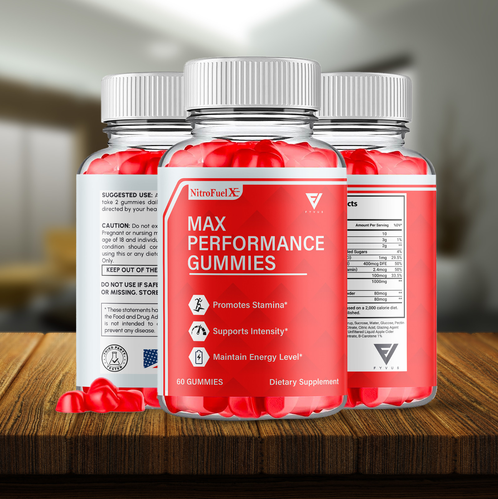 (2 Pack) Nitro Fuel X Gummies NitroFuel X Performance Supplement (120 Gummies)