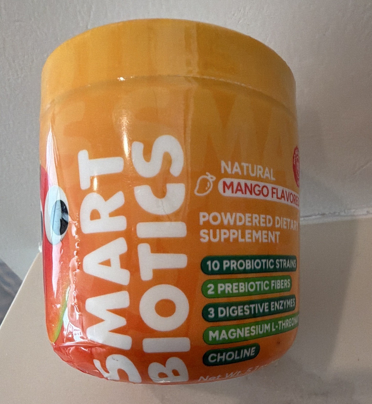 SmartyPants Smart Biotics Probiotic Powder Mango Vegan 30 Servings Exp 12/2027