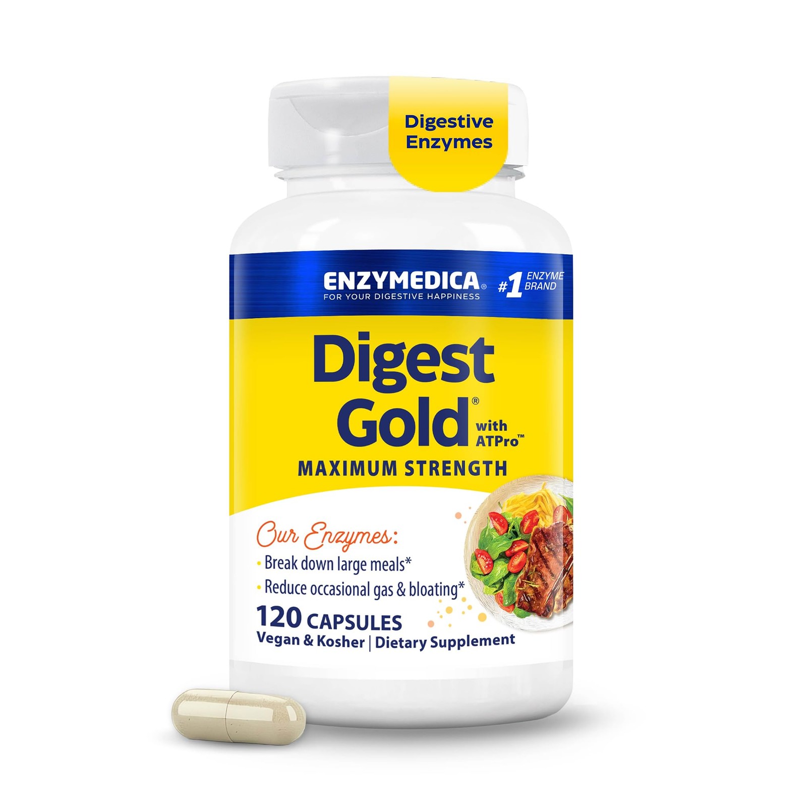 Enzymedica Digest Gold – Digestive Enzyme Supplement for 120 Count, Neutral