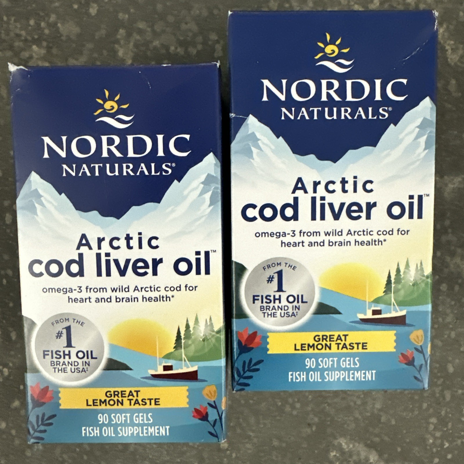 2 New Nordic Naturals Arctic Cod Liver Oil – 90 Soft Gels Each Box Exp. 07/2027