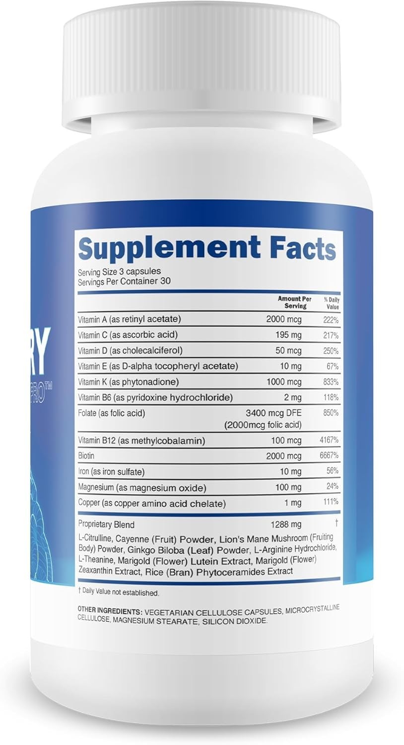 B12 & LIONS’S MANE MEMORY & NERVE SUPPORT FORMULA, BRAIN BOOSTER FOR SENIORS