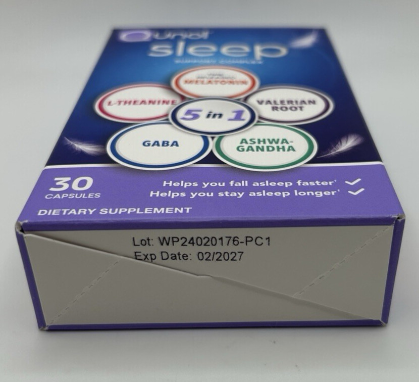 Qunol Sleep Support Complex 5:1 Time Release Melatonin 30ct Exp 2/27