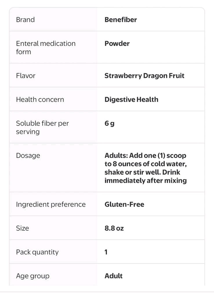 Two Benefiber Prebiotic Fiber+Superfruits 25 Day Supply 8.8 oz Powder Containers