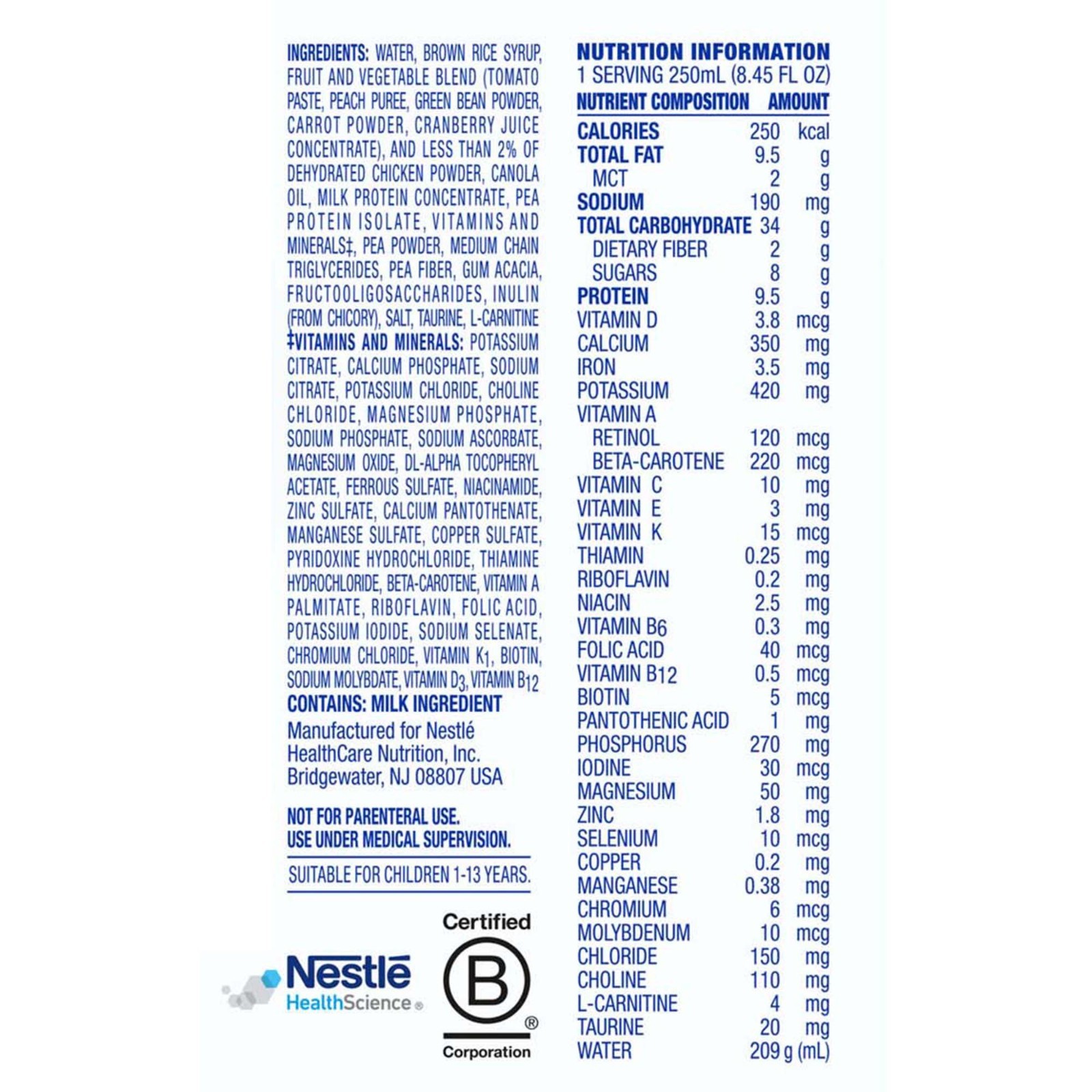 Nestle Compleat Pediatric Original 1.0 8.45 oz 24Ct – Exp. JAN 2027