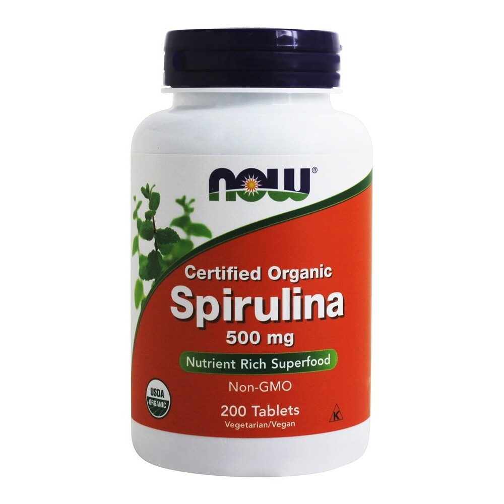 NOW Foods Spirulina 100% Natural 500 mg., 200 Tablets