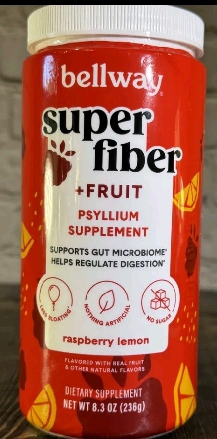 ✅️2 Lot Bellway Superfiber +Collagen +Fruit Strawberry Lemonade & Raspberry