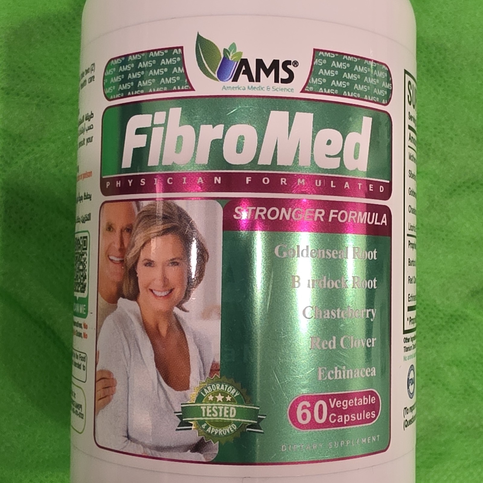 AMS FibroMed Stronger Formula 60 Veg Capsules 20 mg Gluten Free No Sugar
