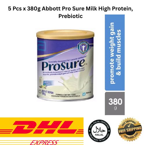 5 Pcs X 380g Abbott Pro Sure Milk High Protein, Prebiotic – DHL EXPRESS