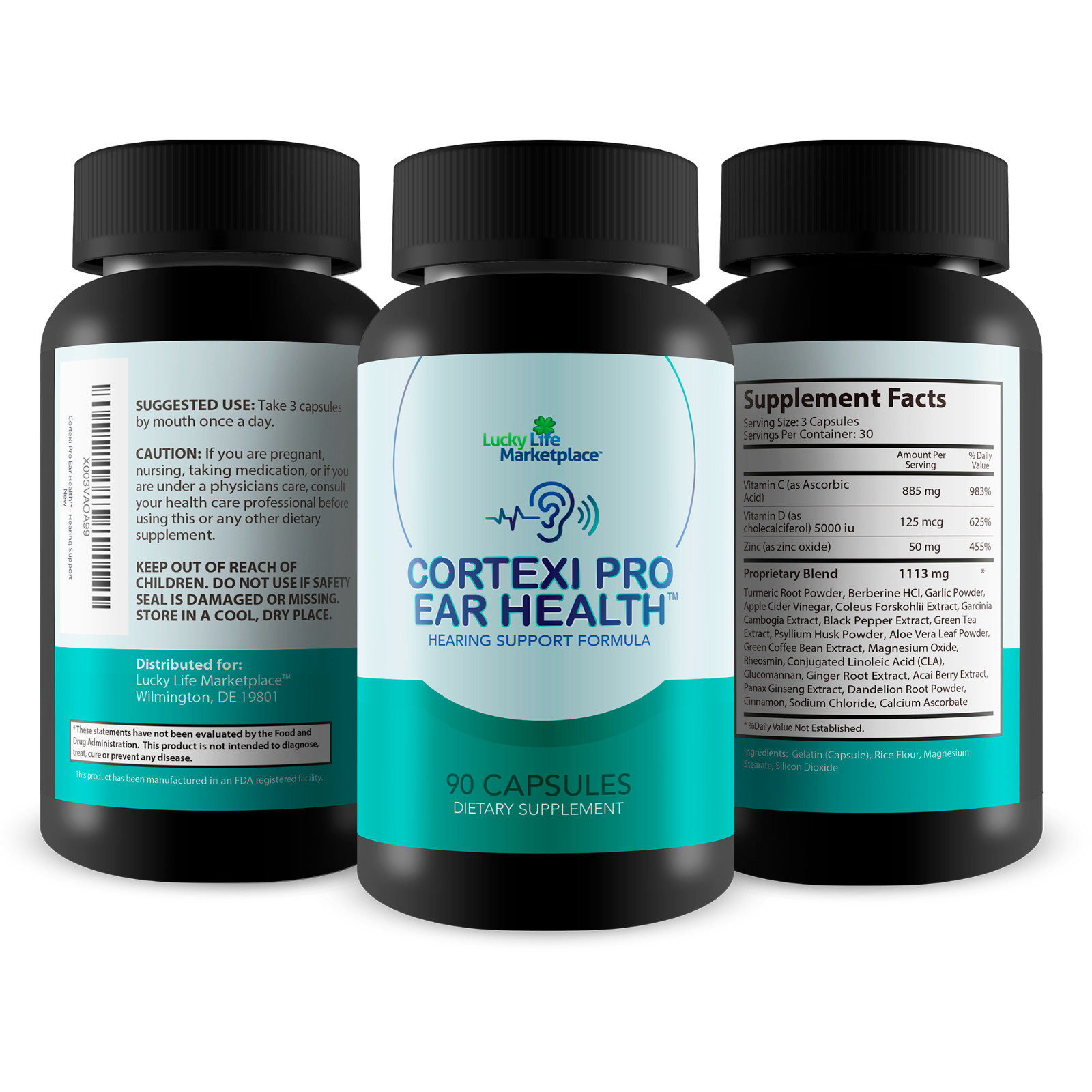 Cortexi Pro Ear Health – Hearing Support Formula with Turmeric, Vitamin C, Zinc