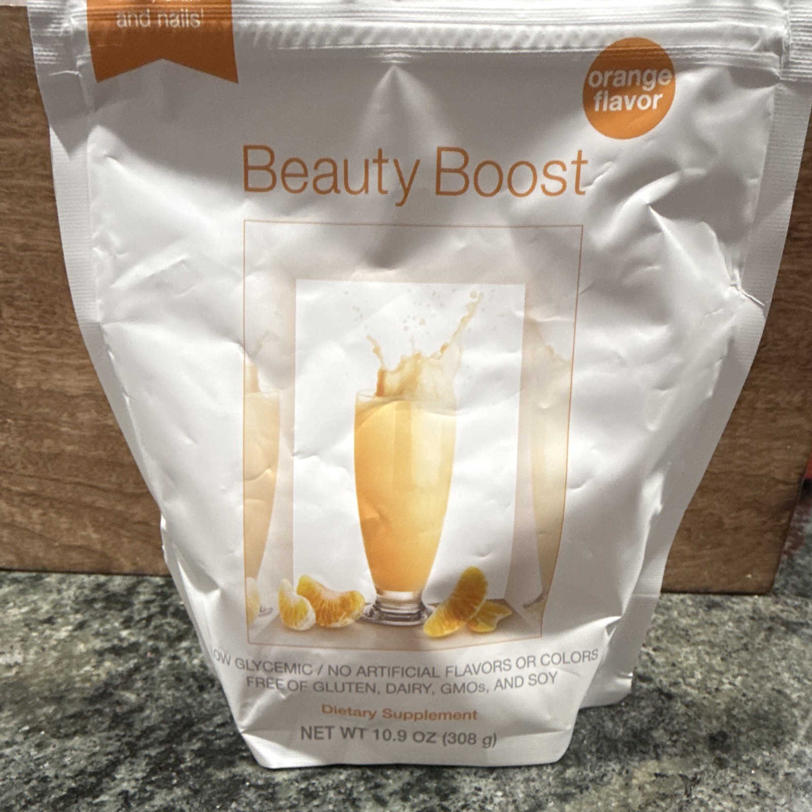 PartnerCo Beauty Boost Dietary Supplement Powder Hair Skin Nail Orange 10.9 oz