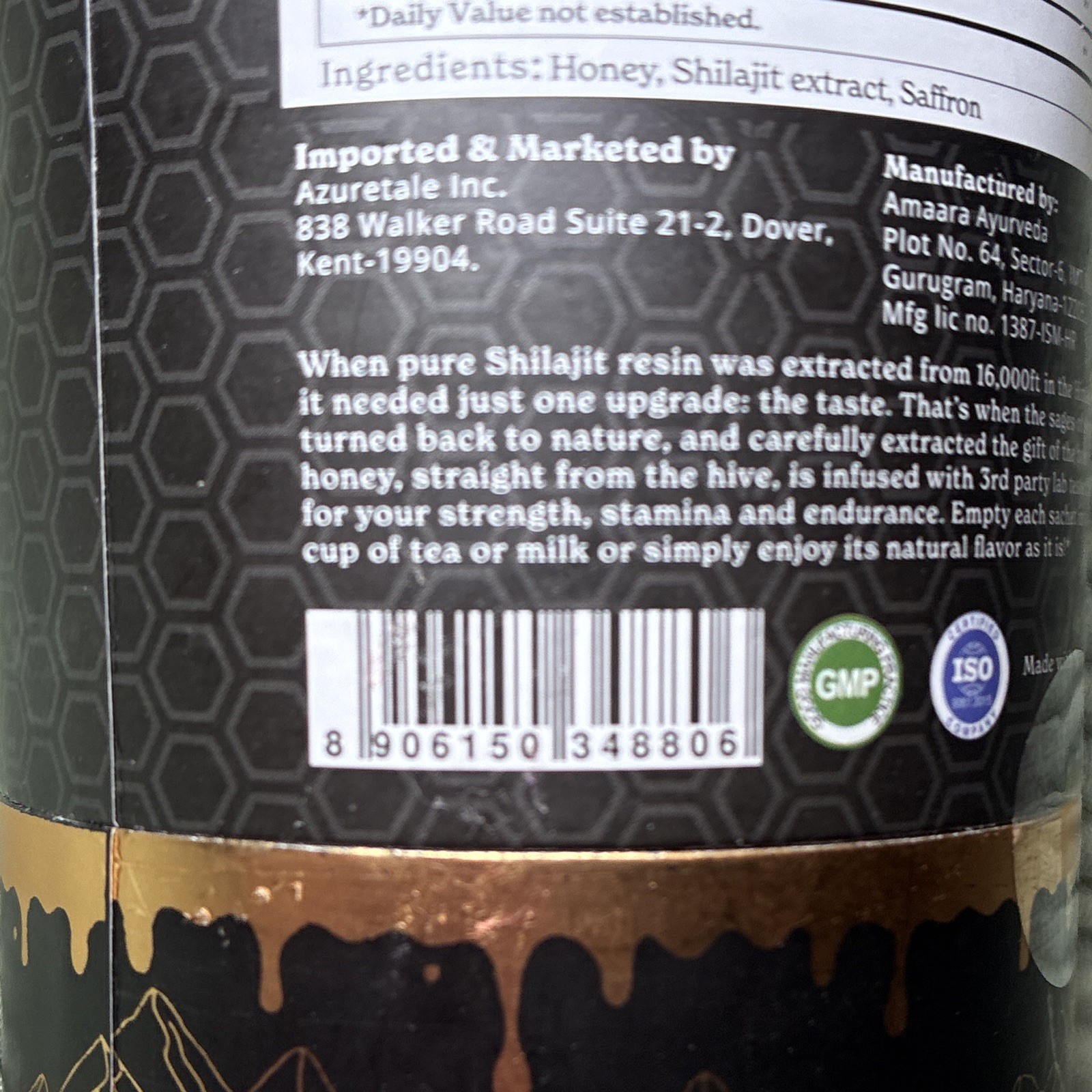 BetterAlt Himalayan Shilajit Honey Sticks Saffron Energy Support 30 400mg