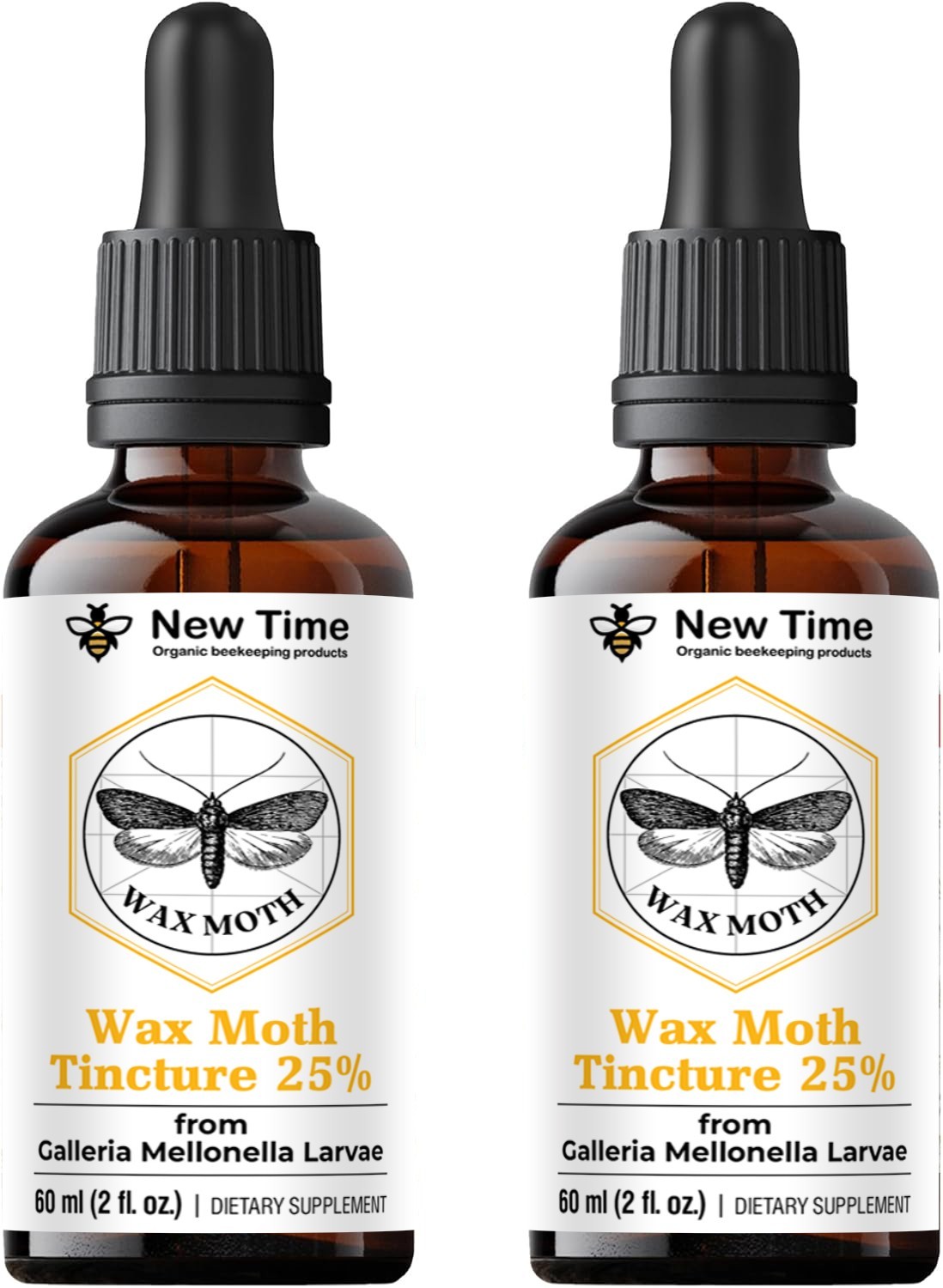 2-Pack Wax Moth Tincture 2 x 60 ml Galleria Mellonella Extract – Liquid Drops