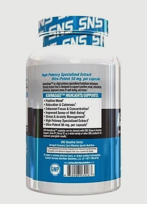 KANNAEASE SNS Serious Nutrition Solutions Relaxation, Stress, Mood Support