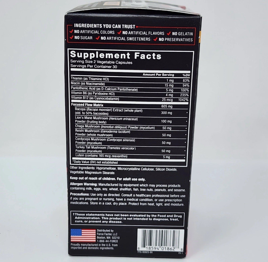 Force Factor Forebrain Focus Dietary Supplement, 60 Capsules Exp 12/2028