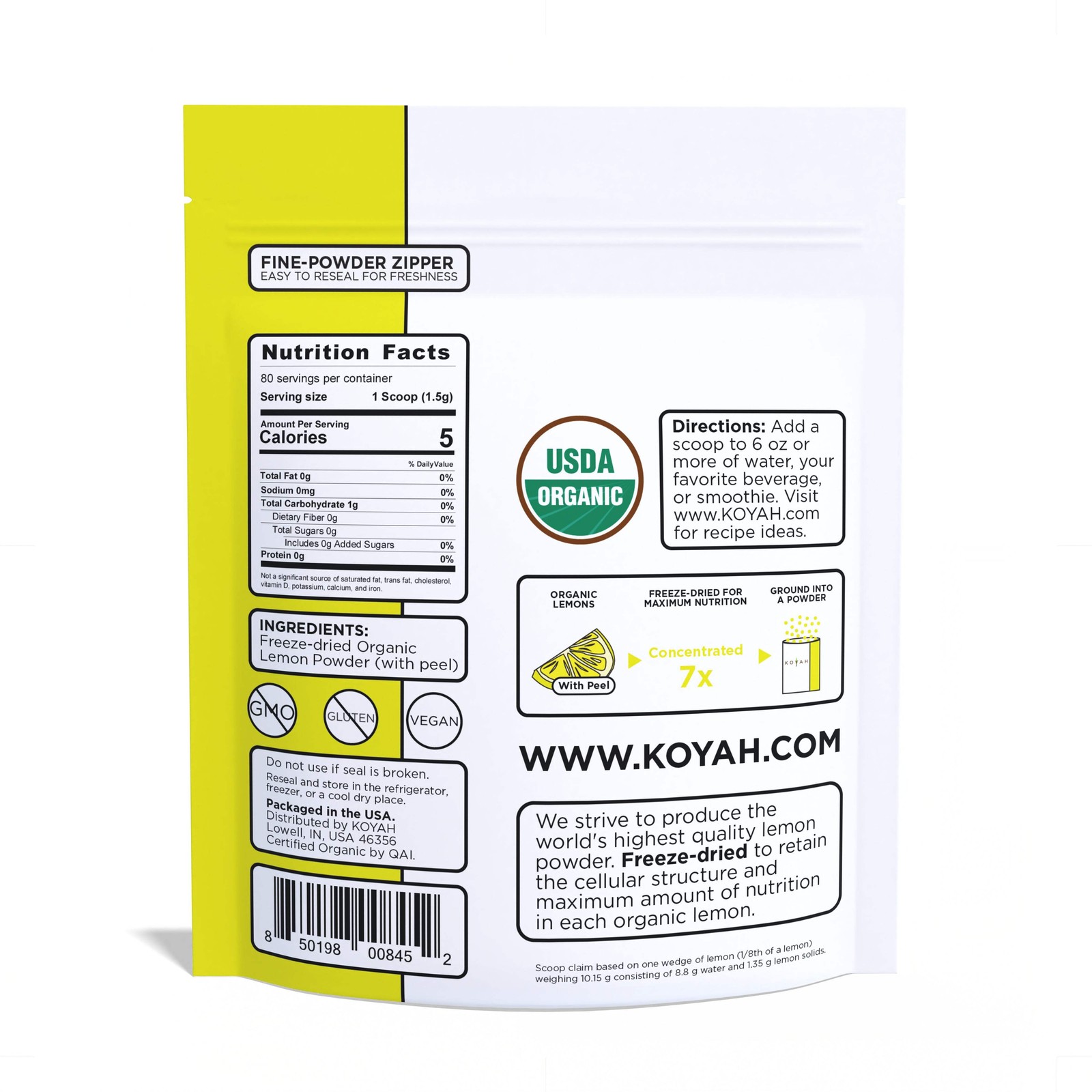 Organic Lemon Powder – USA or Mexico Grown & Freeze-dried