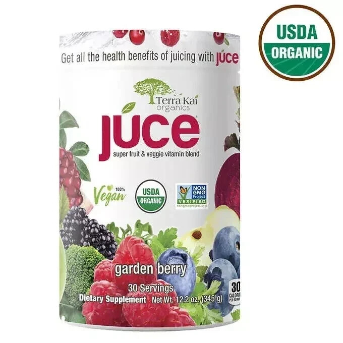 3 Packs Terra Kai Organics JUCE Super Fruit Veggie Vitamin Blend 3×64 Superfoods