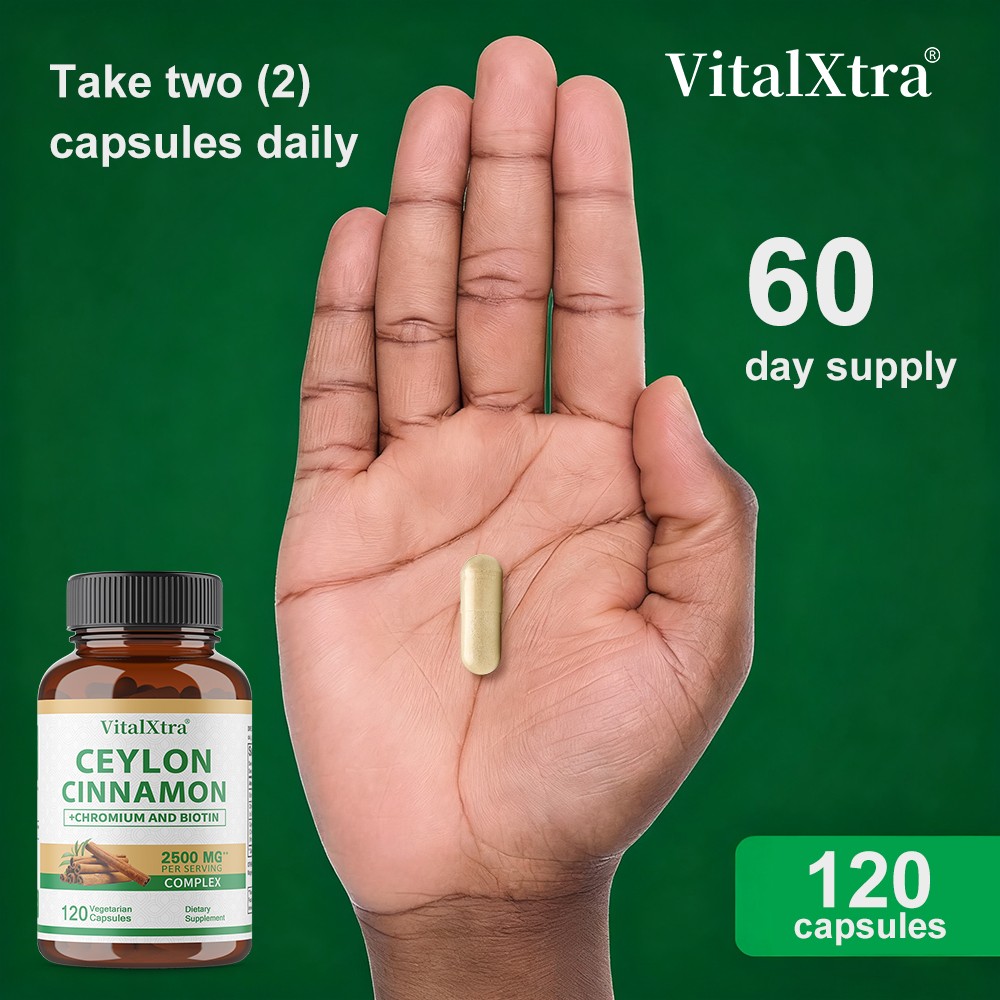 2500mg Ceylon Cinnamon,Chromium,Biotin 30~120Caps for Metabolic&Immune Support