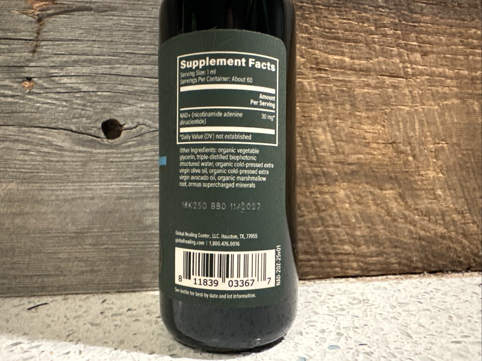 Global Healing Premium Microsomal NAD+ Liquid Supplement Sublingual Drops 2 oz