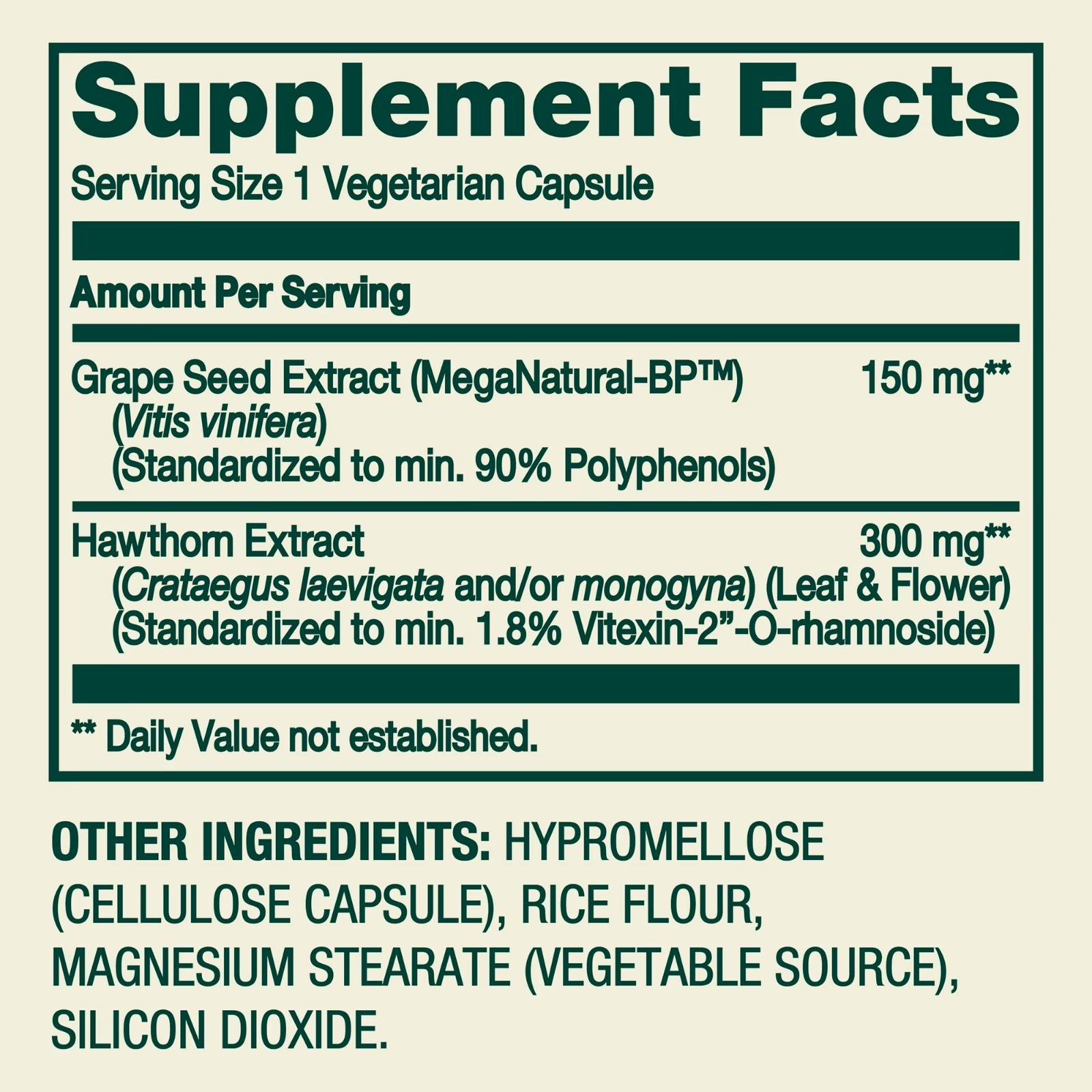 Spring Valley Blood Pressure Support Hearth Health 60 Vegetarian Capsules