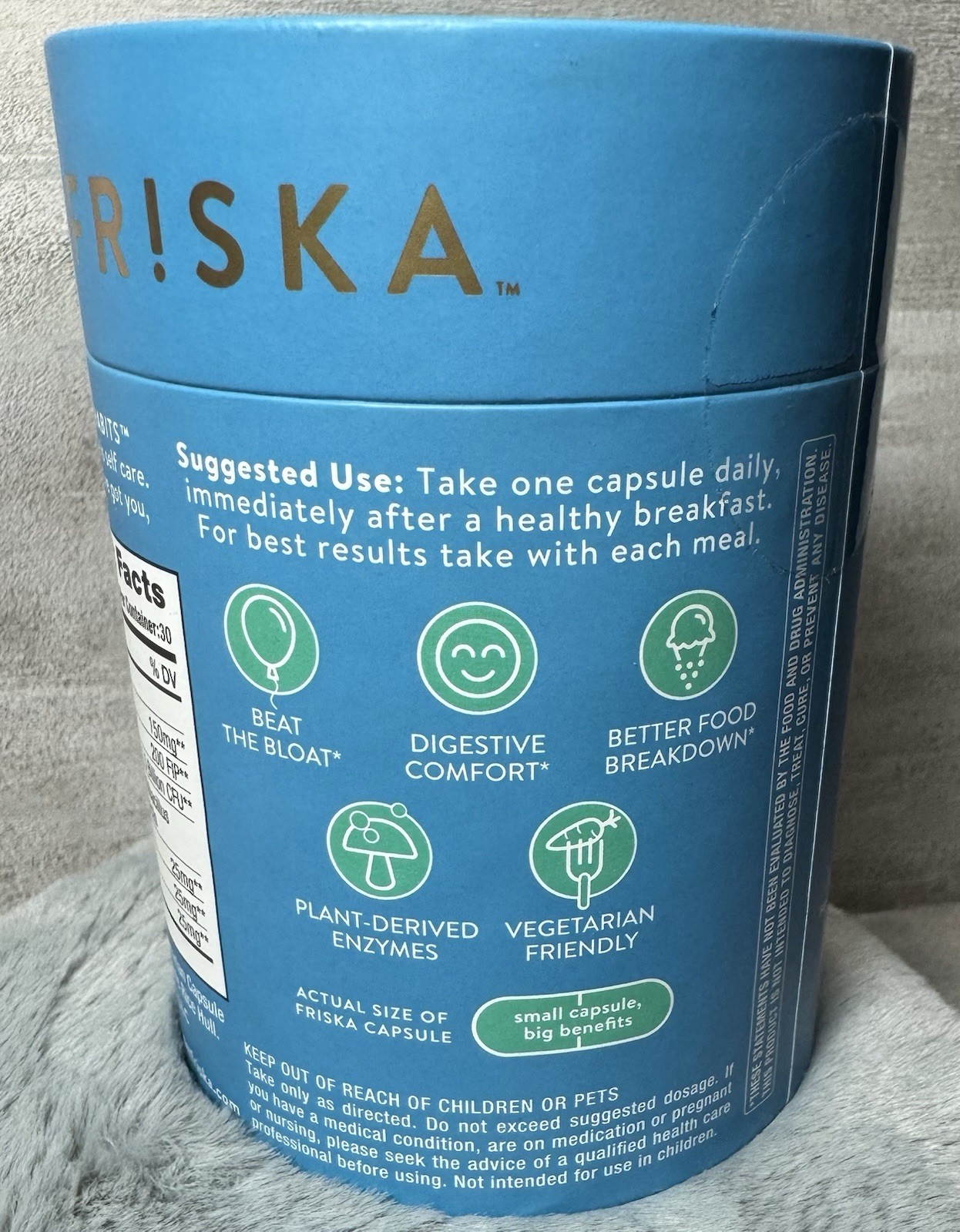 FRISKA Dairy Ease Digestive Support Enzyme + Probiotic 30 Capsules Exp 07/2026