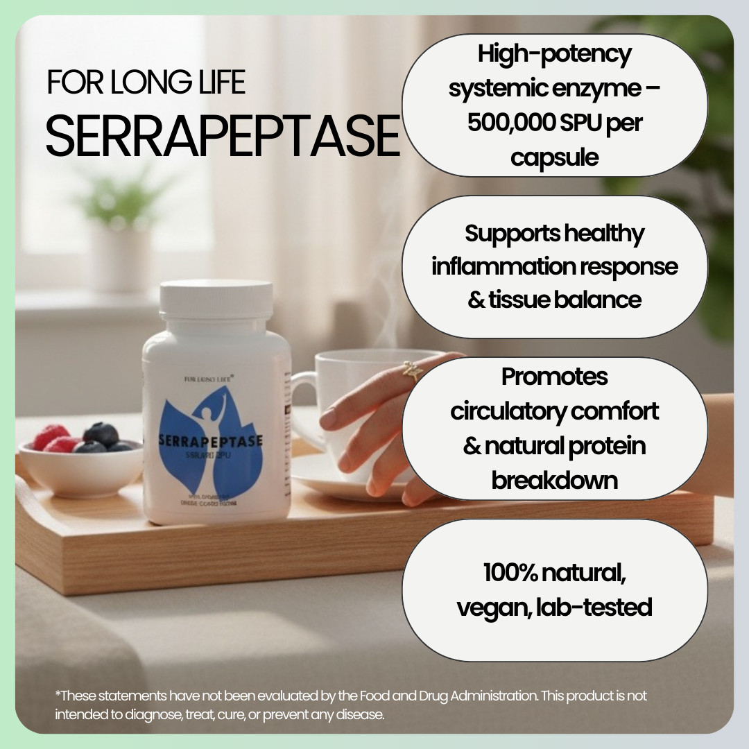 SERRAPEPTASE Enzyme 500,000 SPU ENTERICCOATED ANTIINFLAMMATORY – Pack of 2