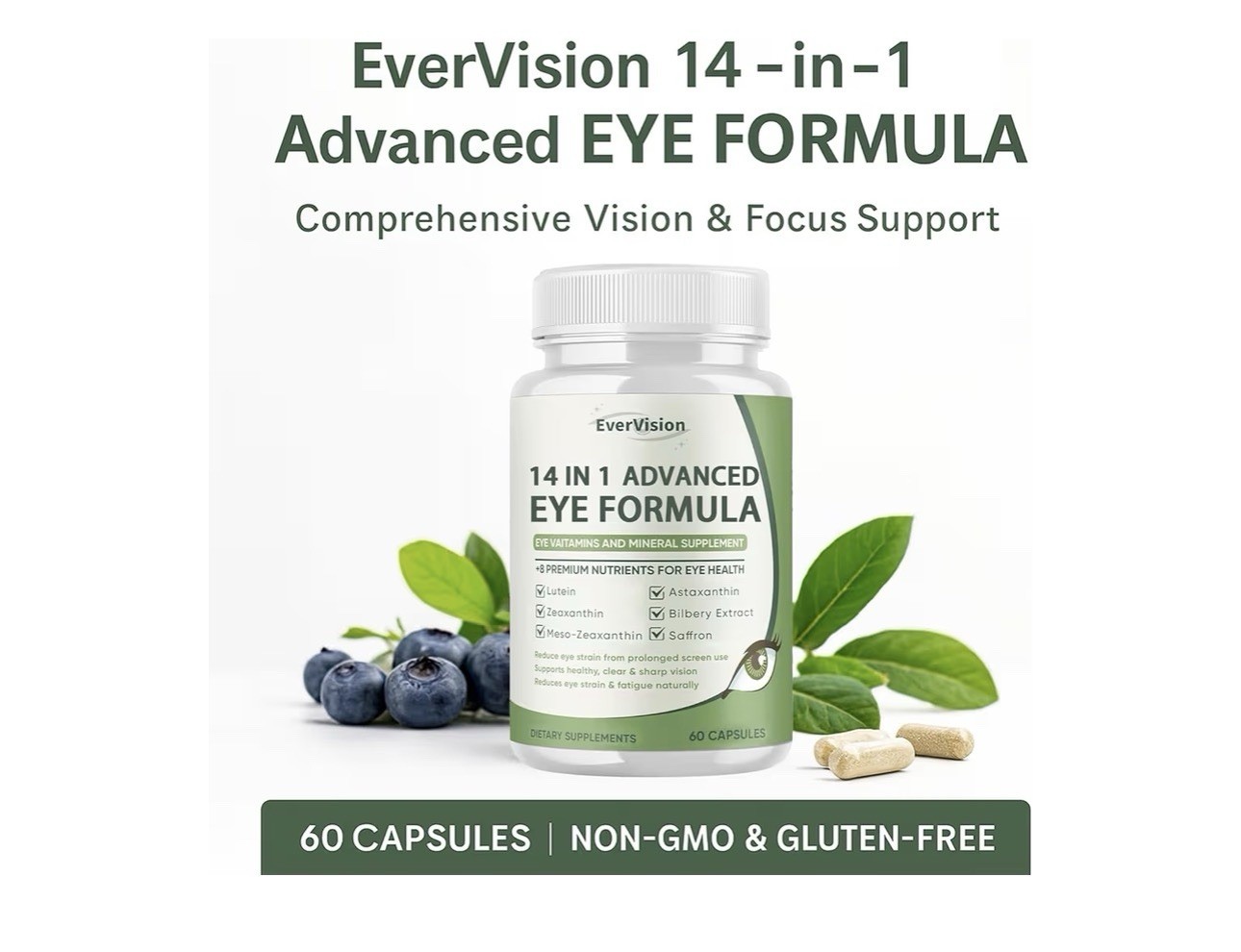 EverVision 14-in-1 Advanced Eye Formula Capsules 60 EXP 12/2027