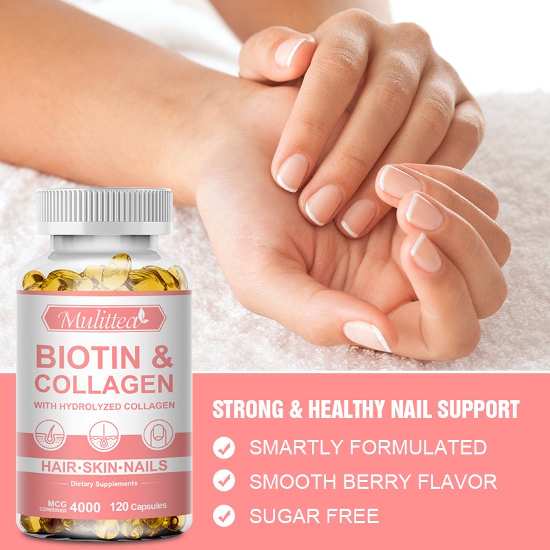 Biotin 4000mcg & Collagen for Hair, Skin & Nails Health – Dietary Supplement 120