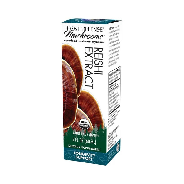Host Defense Reishi Extract 2 Oz Organic Longevity Fungi Perfecti