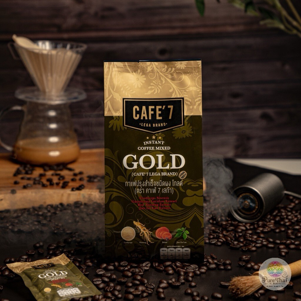 3X CAFE 7 LEGA GOLD Coffee Herbs Cordyceps Red GinsengReishi Gynostemma Health
